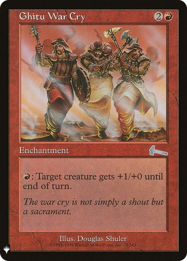 0078 Ghitu War Cry U The List Reprints