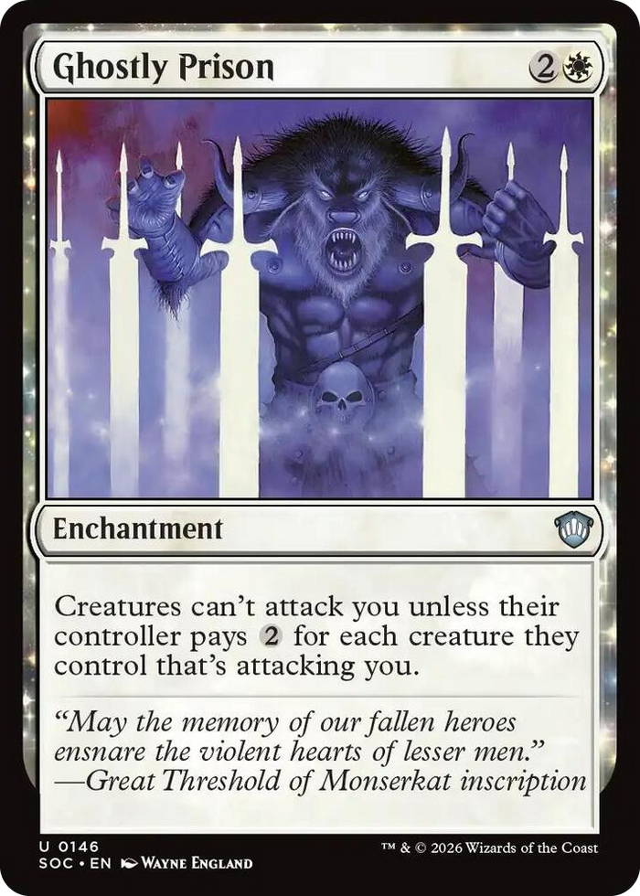 Ghostly Prison #146 U - Commander: Secrets of Strixhaven Pokemon card