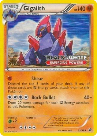 0053 Gigalith 53/98 (Prerelease) [Staff] Promo Black and White Promos