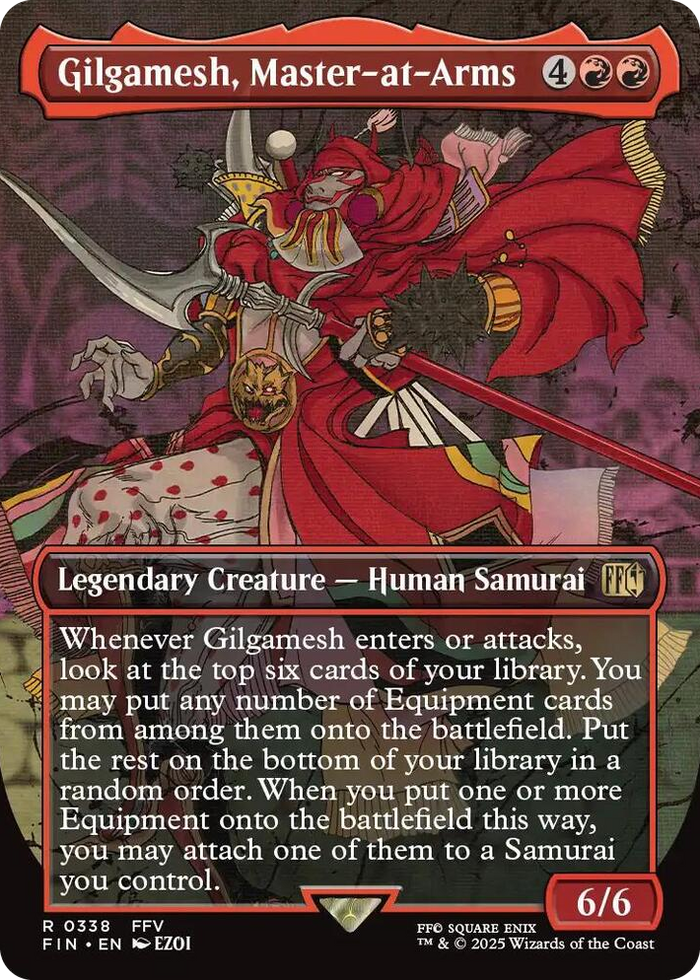 Gilgamesh, Master-at-Arms (Borderless) #338 R - FINAL FANTASY Pokemon card