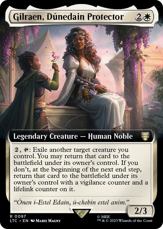 Gilraen, Dunedain Protector (Extended Art) #97 R - Commander: The Lord of the Rings: Tales of Middle-earth Pokemon card