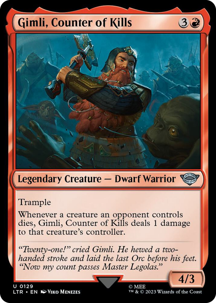 Gimli, Counter of Kills #129 U - Universes Beyond: The Lord of the Rings: Tales of Middle-earth Pokemon card