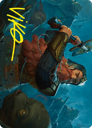 0010 Gimli, Counter of Kills Art Card (10/81) (Gold-Stamped Signature) S Art Series: Universes Beyond: The Lord of the Rings: Tales of Middle-earth