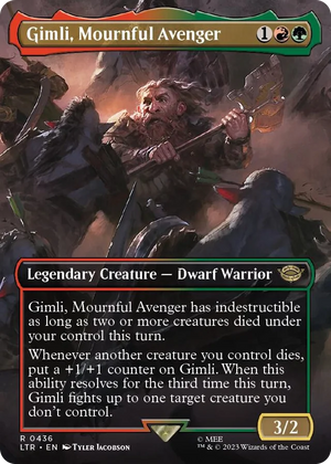 0436 Gimli, Mournful Avenger (Borderless) R Universes Beyond: The Lord of the Rings: Tales of Middle-earth