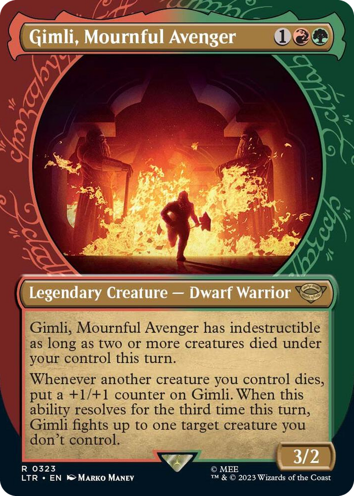 Gimli, Mournful Avenger (Showcase) #323 R - Universes Beyond: The Lord of the Rings: Tales of Middle-earth Pokemon card