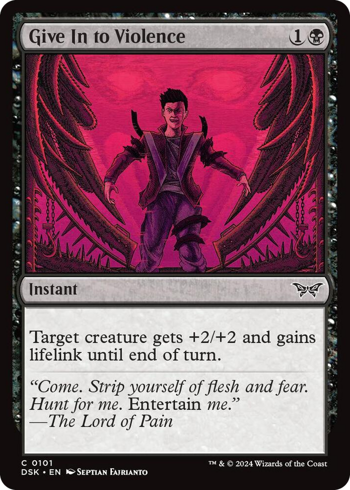 Give In to Violence #101 C - Duskmourn: House of Horror Pokemon card