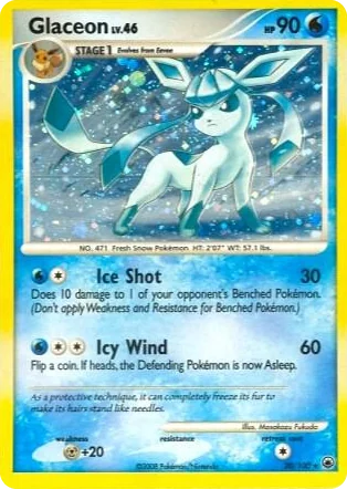 0020 Glaceon - 20/100 (DP Majestic Dawn) Holo Rare Deck Exclusives