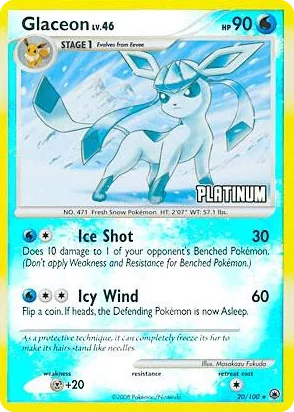 0020 Glaceon - 20/100 [Platinum] Promo Burger King Promos