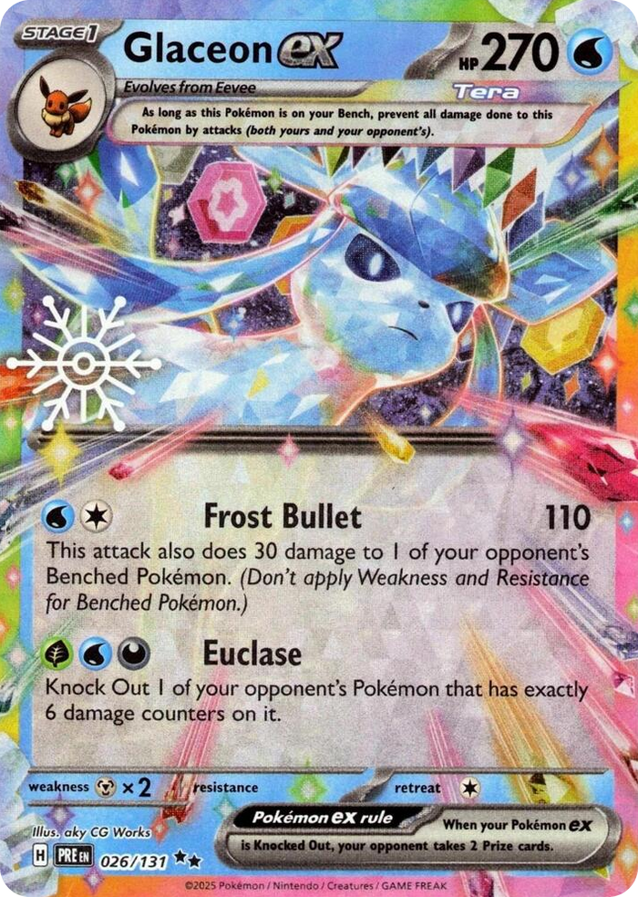 0026 Glaceon ex - 026/131 (Holiday Calendar) Double Rare Miscellaneous Cards & Products