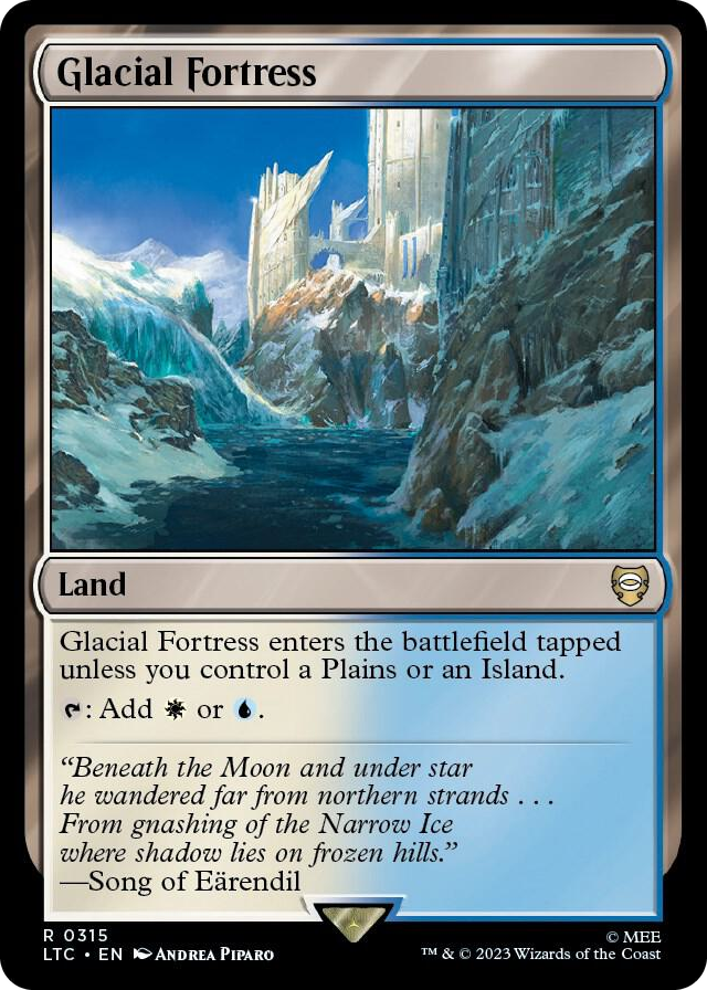 Glacial Fortress #315 R - Commander: The Lord of the Rings: Tales of Middle-earth Pokemon card