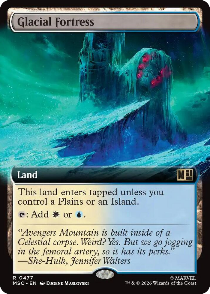 Glacial Fortress (Extended Art) #477 R - Commander: Marvel Super Heroes Pokemon card