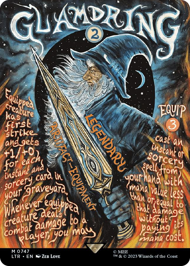 Glamdring (Borderless Poster) #747 M - Universes Beyond: The Lord of the Rings: Tales of Middle-earth Pokemon card