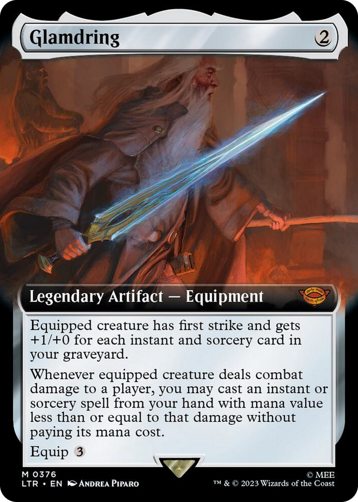 Glamdring (Extended Art) #376 M - Universes Beyond: The Lord of the Rings: Tales of Middle-earth Pokemon card