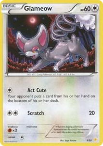 0001 Glameow (1) Common XY Trainer Kit: Pikachu Libre & Suicune