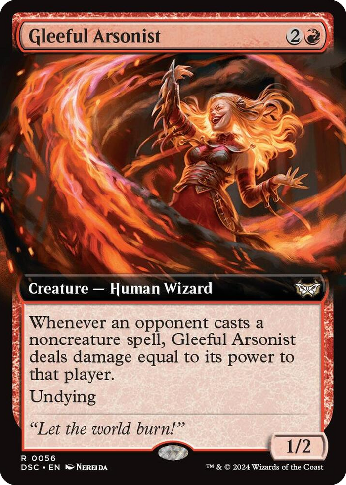 Gleeful Arsonist (Extended Art) #56 R - Commander: Duskmourn: House of Horror Pokemon card
