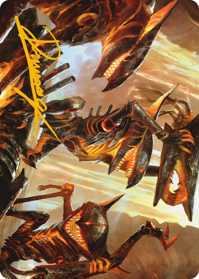 0028 Gleeful Demolition Art Card (Gold-Stamped Signature) S Art Series: Phyrexia: All Will Be One