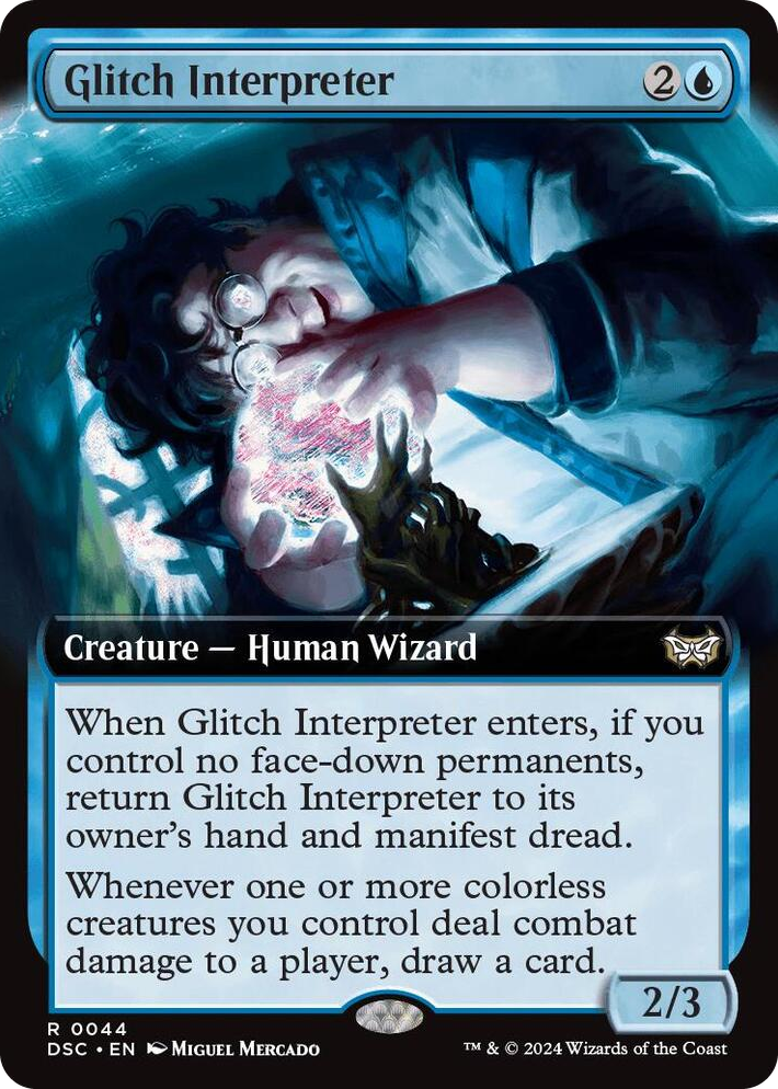 0044 Glitch Interpreter (Extended Art) R Commander: Duskmourn: House of Horror