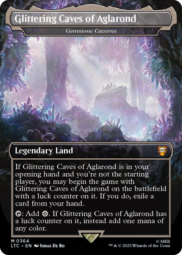 Glittering Caves of Aglarond - Gemstone Caverns (Borderless) #364 M - Commander: The Lord of the Rings: Tales of Middle-earth Pokemon card