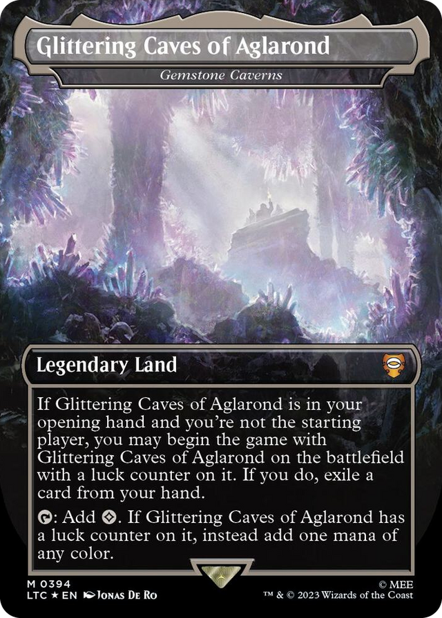 0394 Glittering Caves of Aglarond - Gemstone Caverns (Borderless) (Surge Foil) M Commander: The Lord of the Rings: Tales of Middle-earth