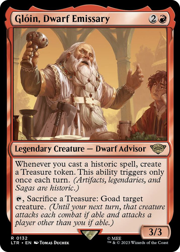 Gloin, Dwarf Emissary #132 R - Universes Beyond: The Lord of the Rings: Tales of Middle-earth Pokemon card
