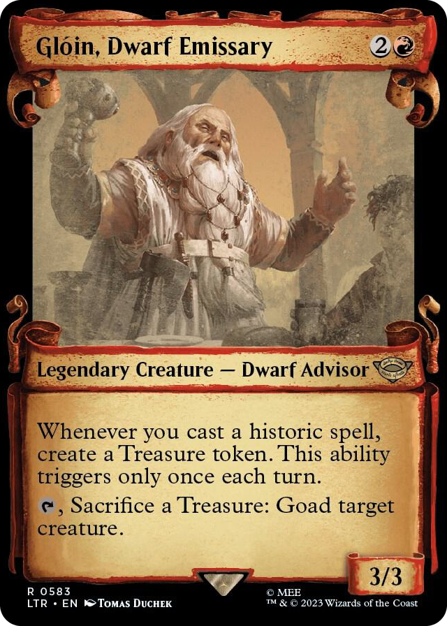 Gloin, Dwarf Emissary (Showcase Scrolls) #583 R - Universes Beyond: The Lord of the Rings: Tales of Middle-earth Pokemon card