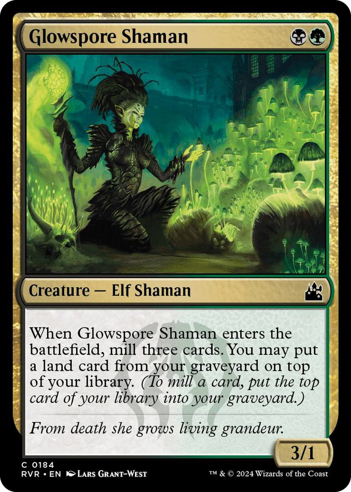 Glowspore Shaman #184 C - Ravnica Remastered Pokemon card