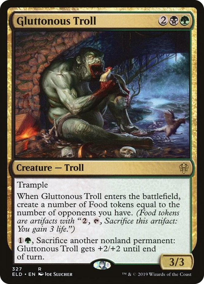 0327 Gluttonous Troll R Throne of Eldraine
