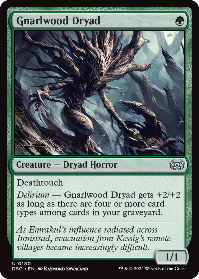 0180 Gnarlwood Dryad U Commander: Duskmourn: House of Horror