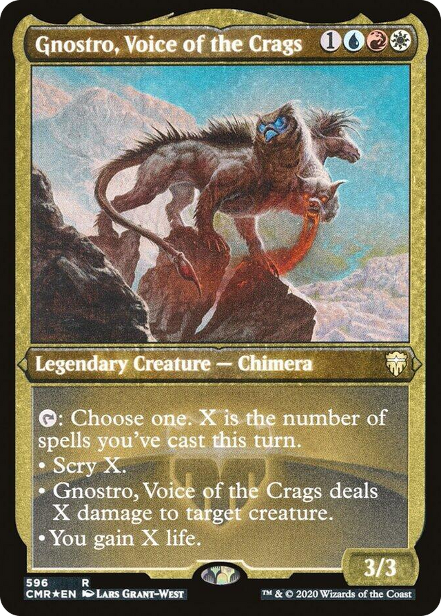 0596 Gnostro, Voice of the Crags (Foil Etched) R Commander Legends