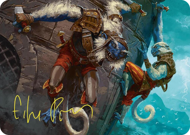 0011 Goblin Boarders Art Card (11/54) (Gold-Stamped Signature) S Art Series: Foundations