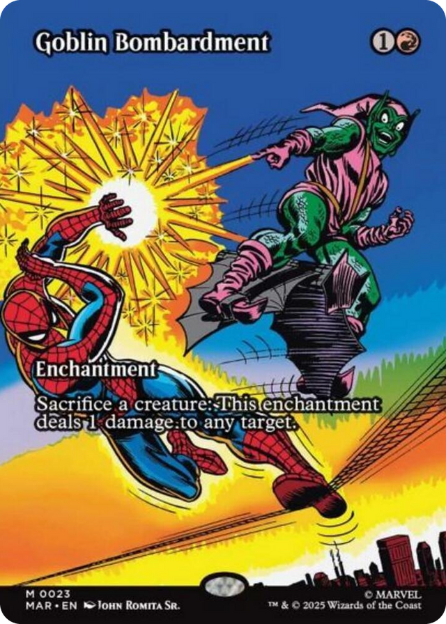 0023 Goblin Bombardment (Borderless) M Marvel Universe Eternal-Legal
