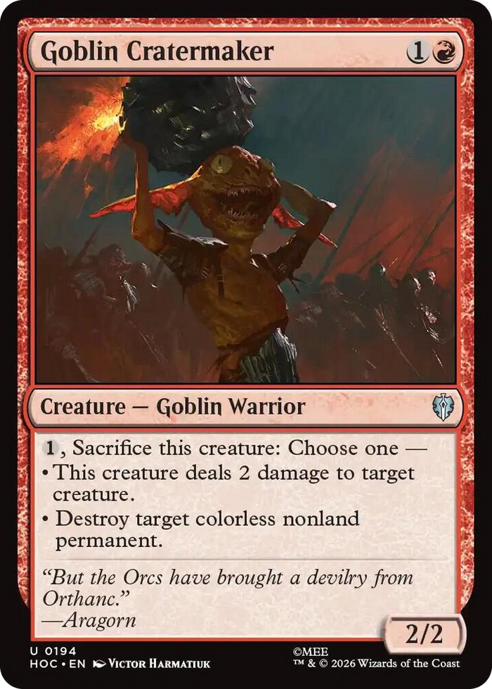 Goblin Cratermaker #194 U - The Hobbit: Eternal-Legal Pokemon card