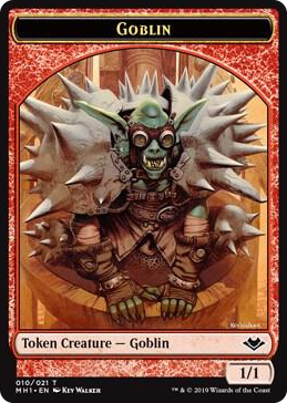 0010 Goblin // Emblem - Serra the Benevolent Double-Sided Token T Modern Horizons