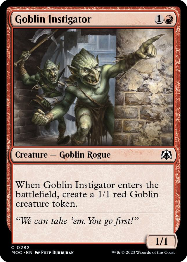 Goblin Instigator #282 C - Commander: March of the Machine Pokemon card