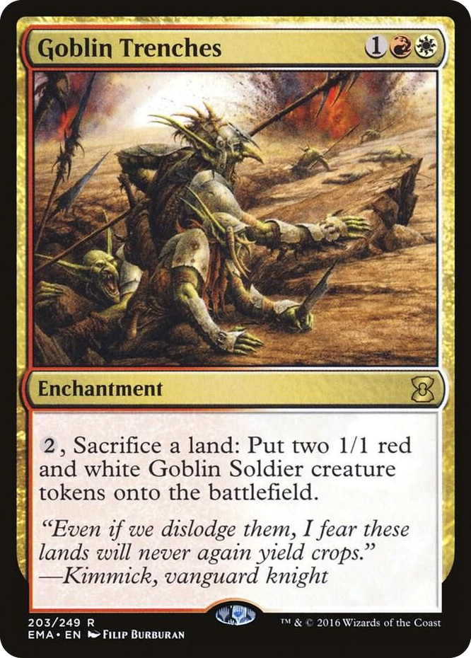 Goblin Trenches #203 R - Eternal Masters Pokemon card