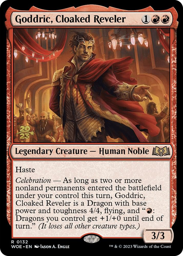 0132 Goddric, Cloaked Reveler R Prerelease Cards