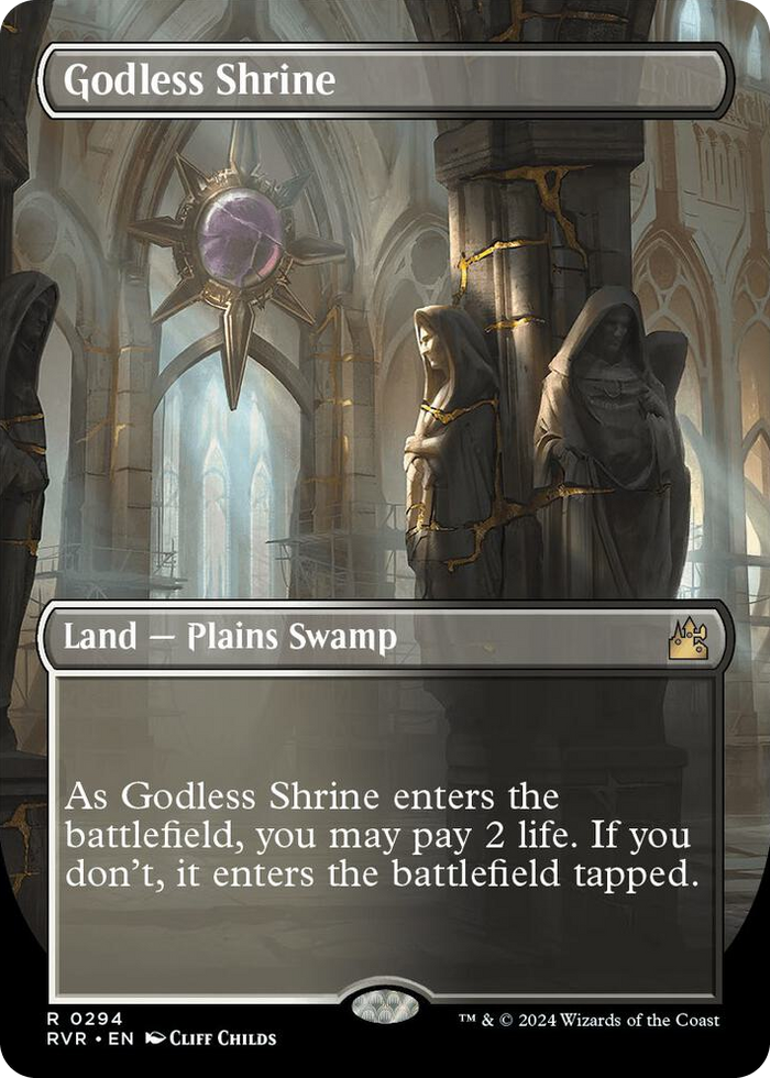 Godless Shrine (Borderless) #294 R - Ravnica Remastered Pokemon card