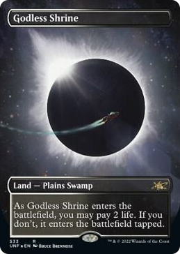 0533 Godless Shrine (Borderless) (Galaxy Foil) R Unfinity