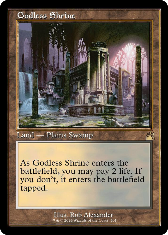 Godless Shrine (Retro Frame) #401 R - Ravnica Remastered Pokemon card
