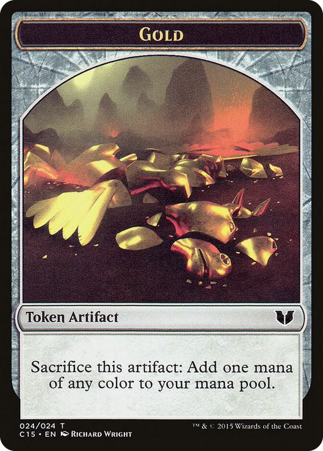 0024 Gold // Knight (Vigilance) Double-Sided Token T Commander 2015