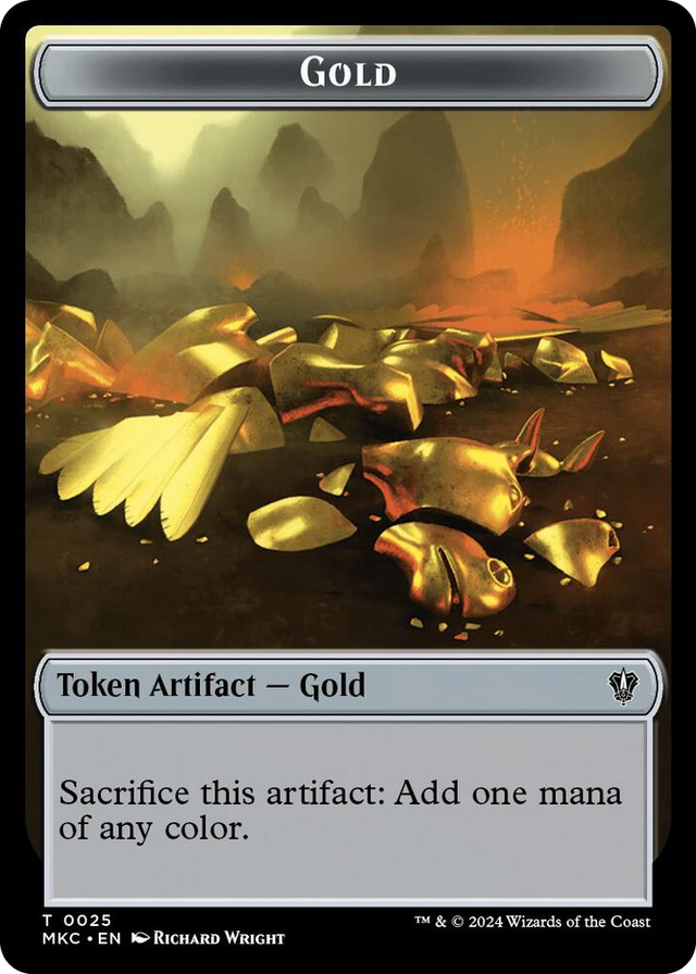 0025 Gold // Treasure Double-Sided Token T Commander: Murders at Karlov Manor