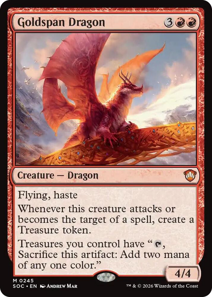 Goldspan Dragon #245 M - Commander: Secrets of Strixhaven Pokemon card