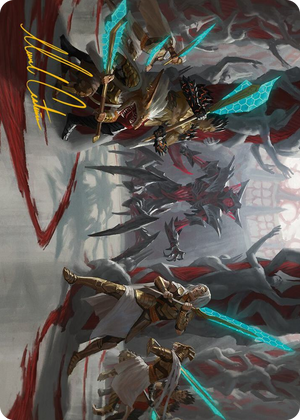 0029 Goldwardens' Gambit Art Card (Gold-Stamped Signature) S Art Series: Phyrexia: All Will Be One