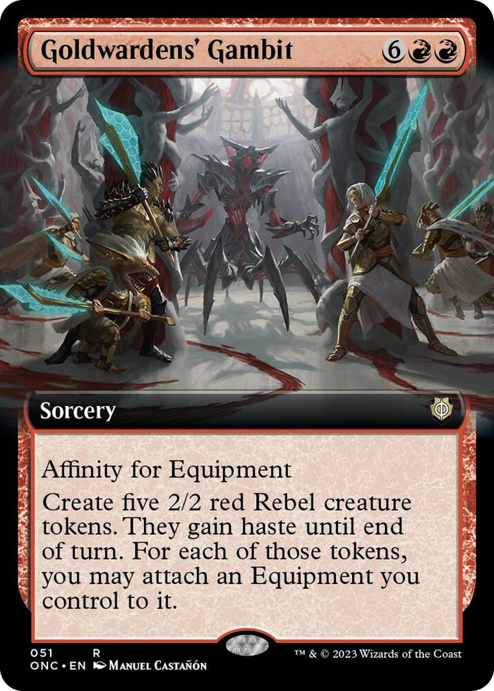 Goldwardens' Gambit (Extended Art) #51 R - Commander: Phyrexia: All Will Be One Pokemon card
