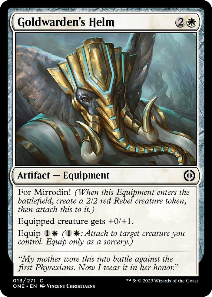 Goldwarden's Helm #13 C - Phyrexia: All Will Be One Pokemon card
