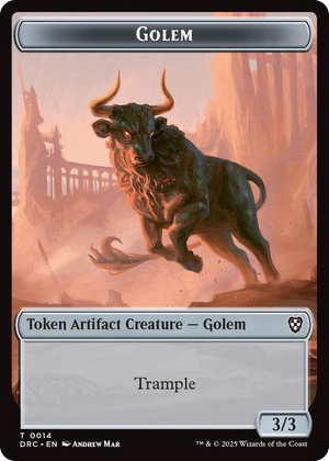 0014 Golem (0014) // Thopter (0010) Double-Sided Token T Commander: Aetherdrift
