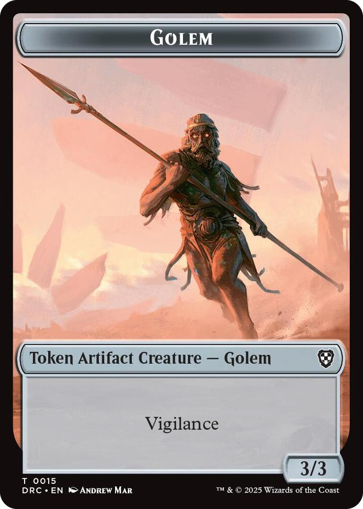 0015 Golem (0015) // Thopter (0009) Double-Sided Token T Commander: Aetherdrift