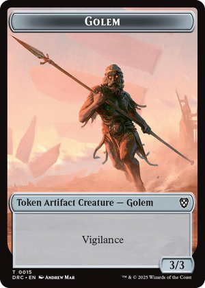 0015 Golem (0015) // Thopter (0009) Double-Sided Token T Commander: Aetherdrift
