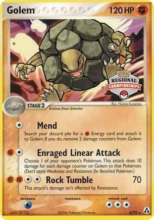 0006 Golem - 6/92 (Regional Championships) Promo League & Championship Cards