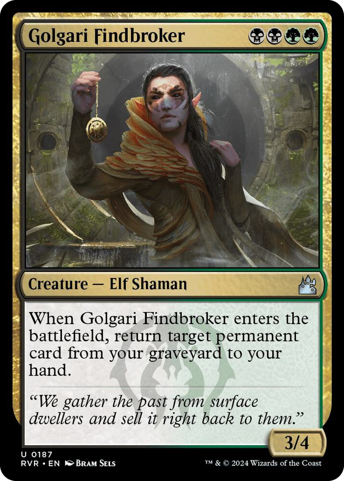 Golgari Findbroker #187 U - Ravnica Remastered Pokemon card